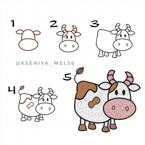 Как быстро нарисовать корову