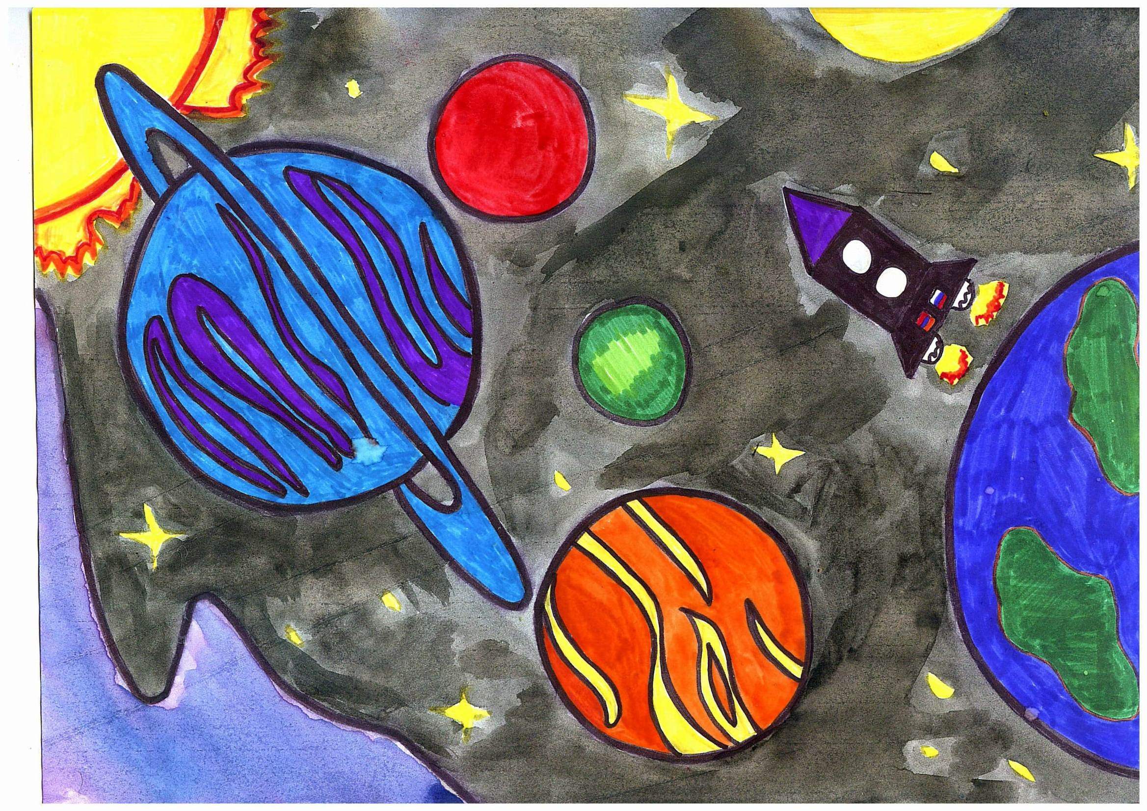 Рисунок космас. Рисунок на тему космос. Космос глазами детей. Космос рисунок для детей. Детский рисунок на тему космос.