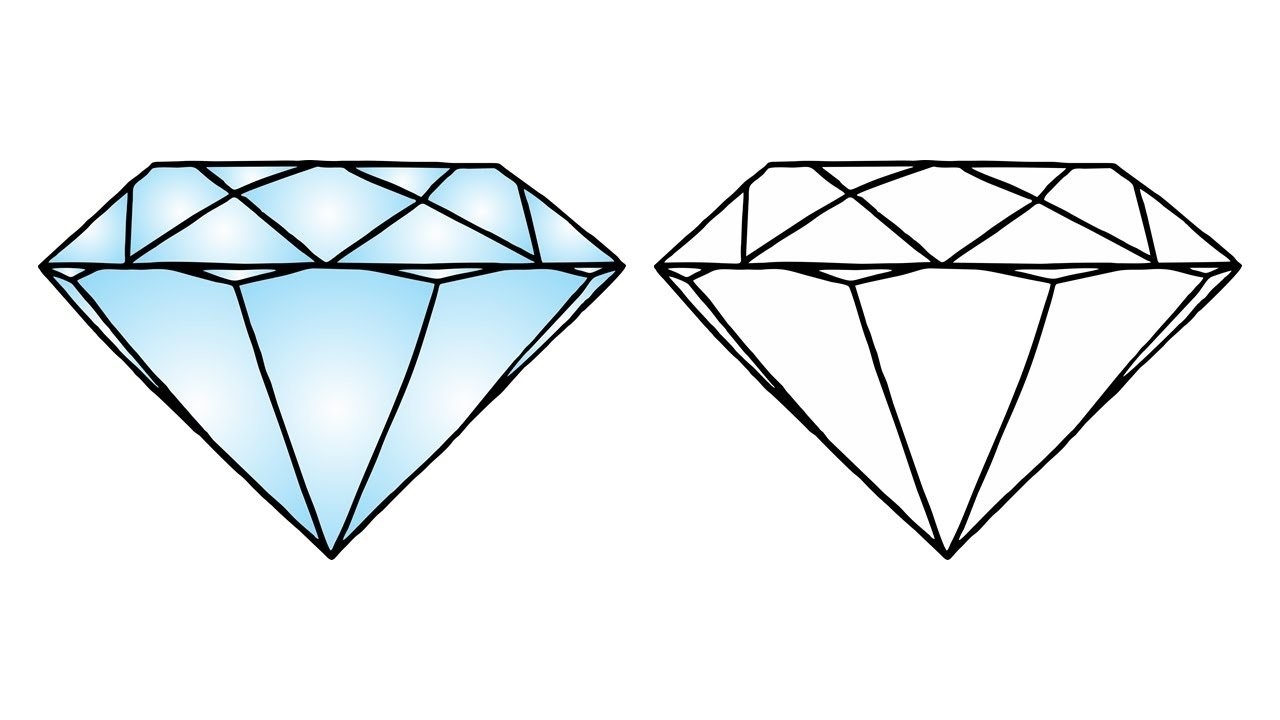 Как рисовать алмаз карандашом