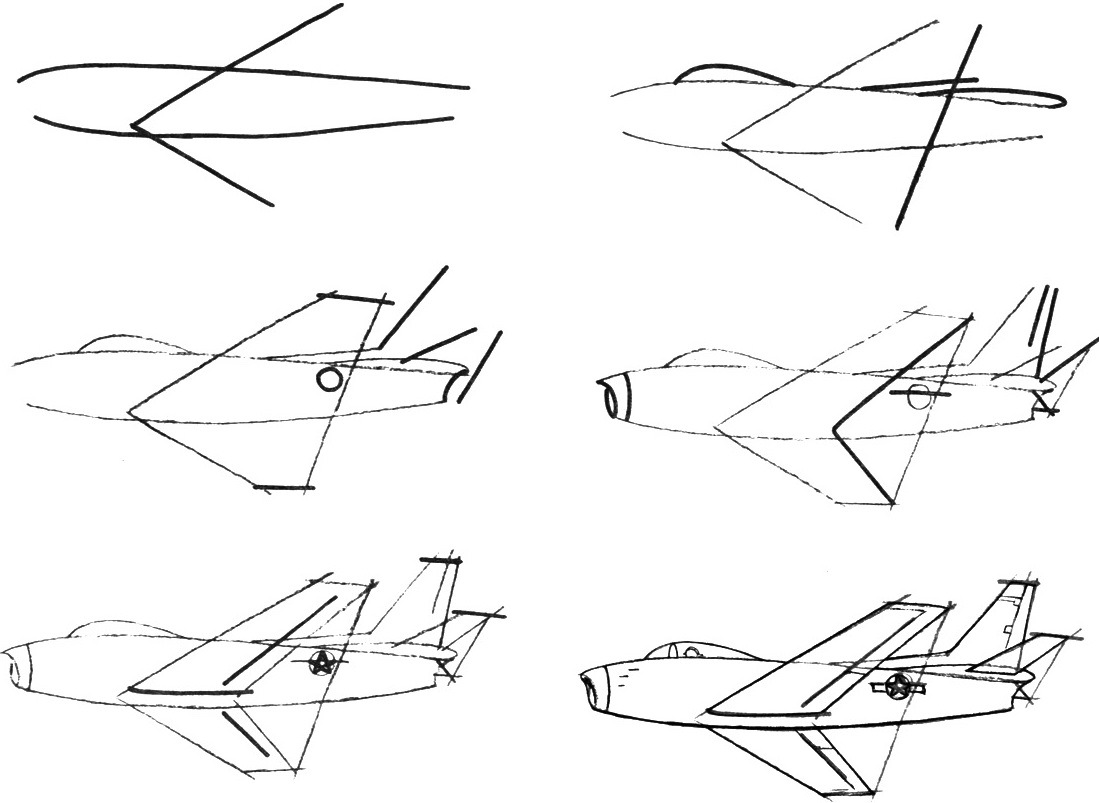 Как легко нарисовать военные самолеты