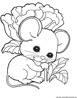 Раскраска мышонок для детей