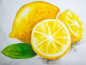 Нарисованный лимон в разрезе
