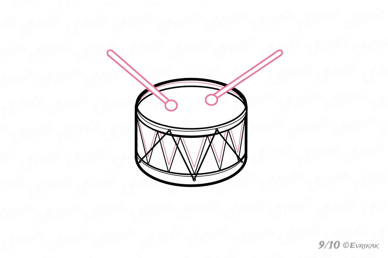 Барабан рисунок карандашом легкий