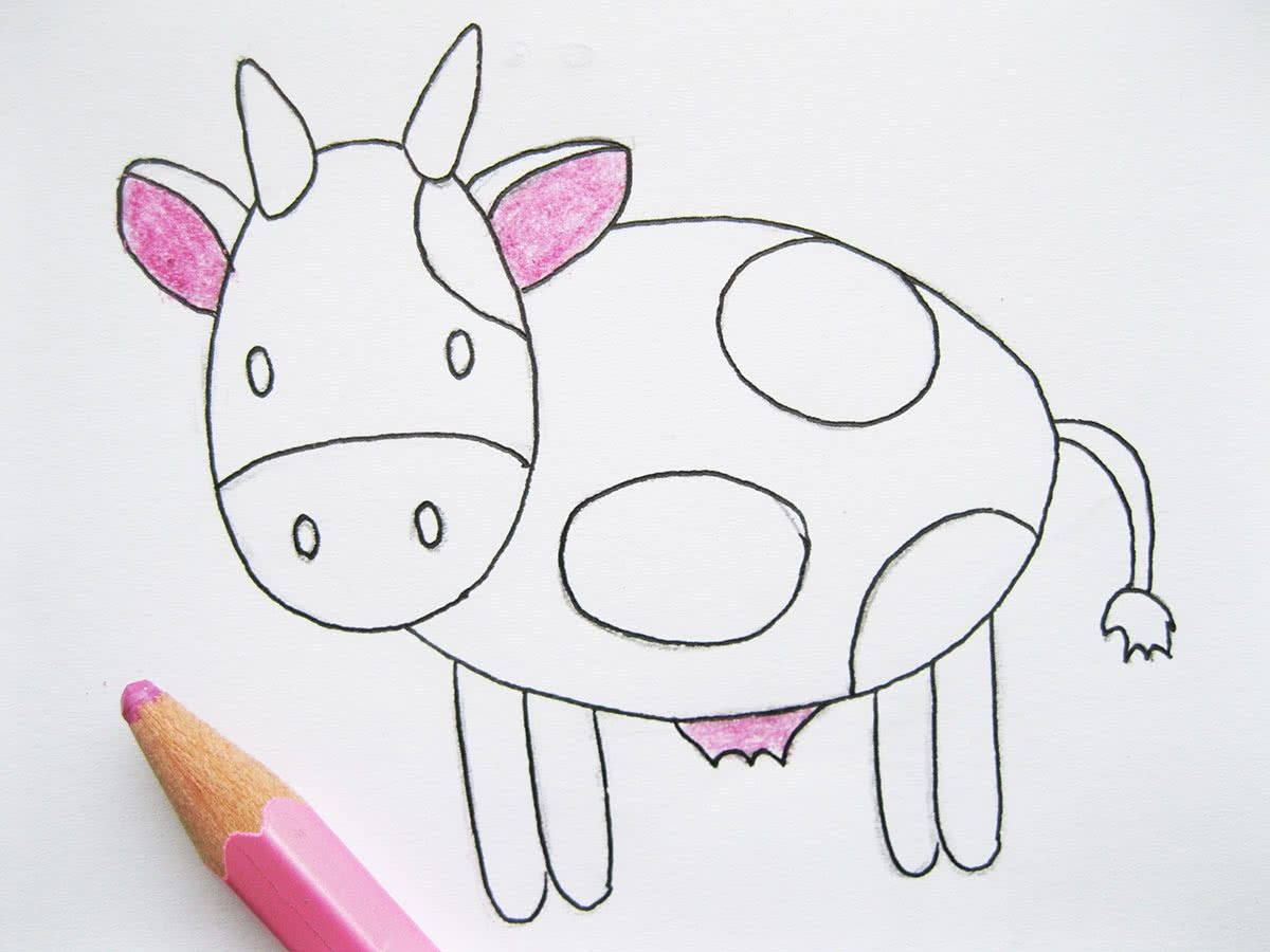 Как рисовать коровку. Корова рисунок карандашом. Корова рисунок легкий. Корова для рисования для детей. Рисование коровы для малышей.