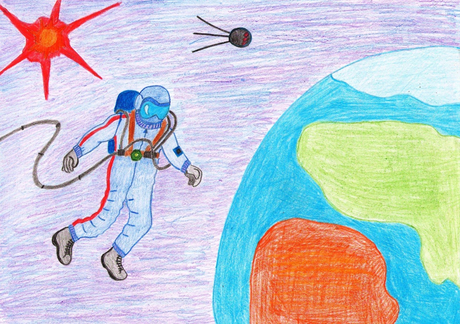 Полет человека в космос рисунок. Рисунок на тему космос. Детский рисунок на тему космос. Рисунок на тему человек и космос. Рисунок ко Дню космонавтики.