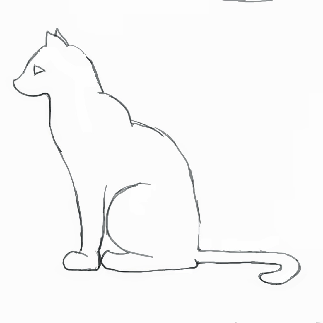 Котик сидит рисунок.
