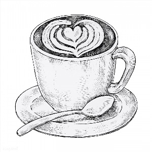 Нарисованная чашка кофе