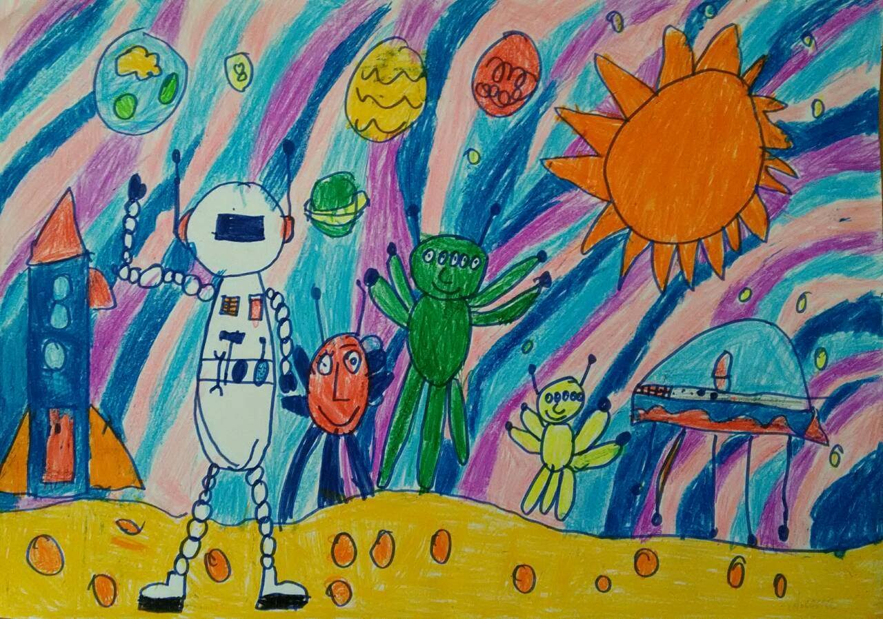 Рисунок про космос 4 класс. Рисунок на тему космос. Детский рисунок на тему космос. Детские рисунки на тему космос. Рисунок на тему космическое путешествие.