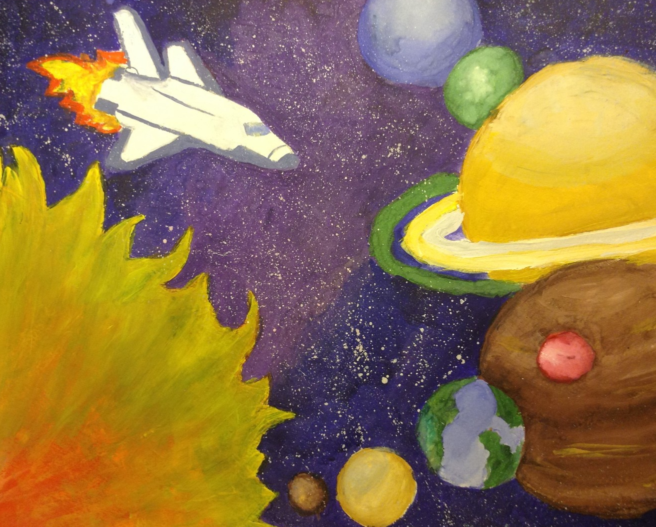 Рисунок на тему космос красками. Рисунок на тему космос. Детские рисунки на тему космос. Космос рисунок для детей. Космический пейзаж для детей.