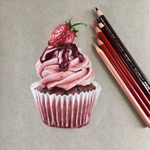 Рисунки цветными карандашами еда