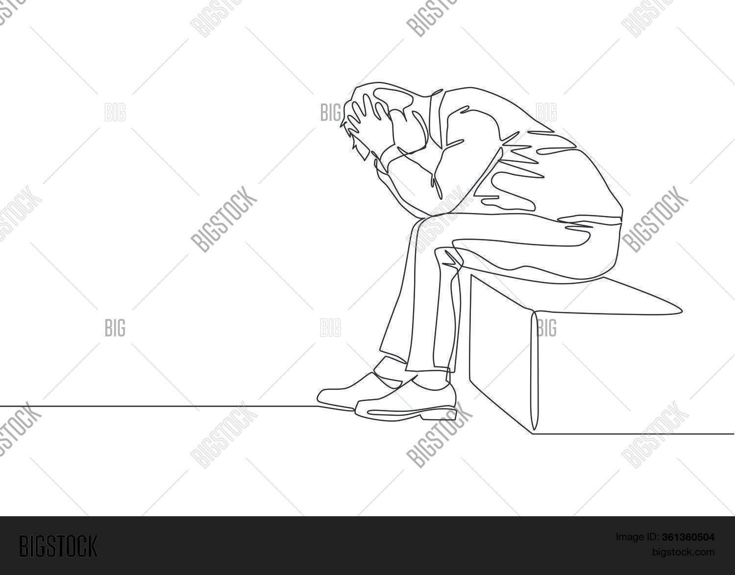 Набросок человека сидящего на полу