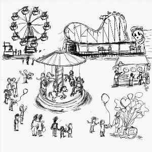 Рисунок на тему парк развлечений