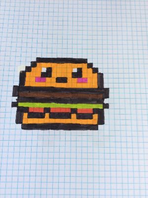 Рисунки по клеточкам гамбургер