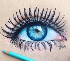 Цветной карандаш для голубых глаз