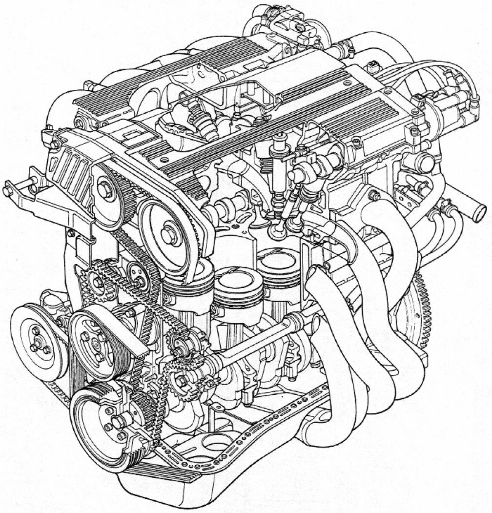 Рисунок двигателя автомобиля