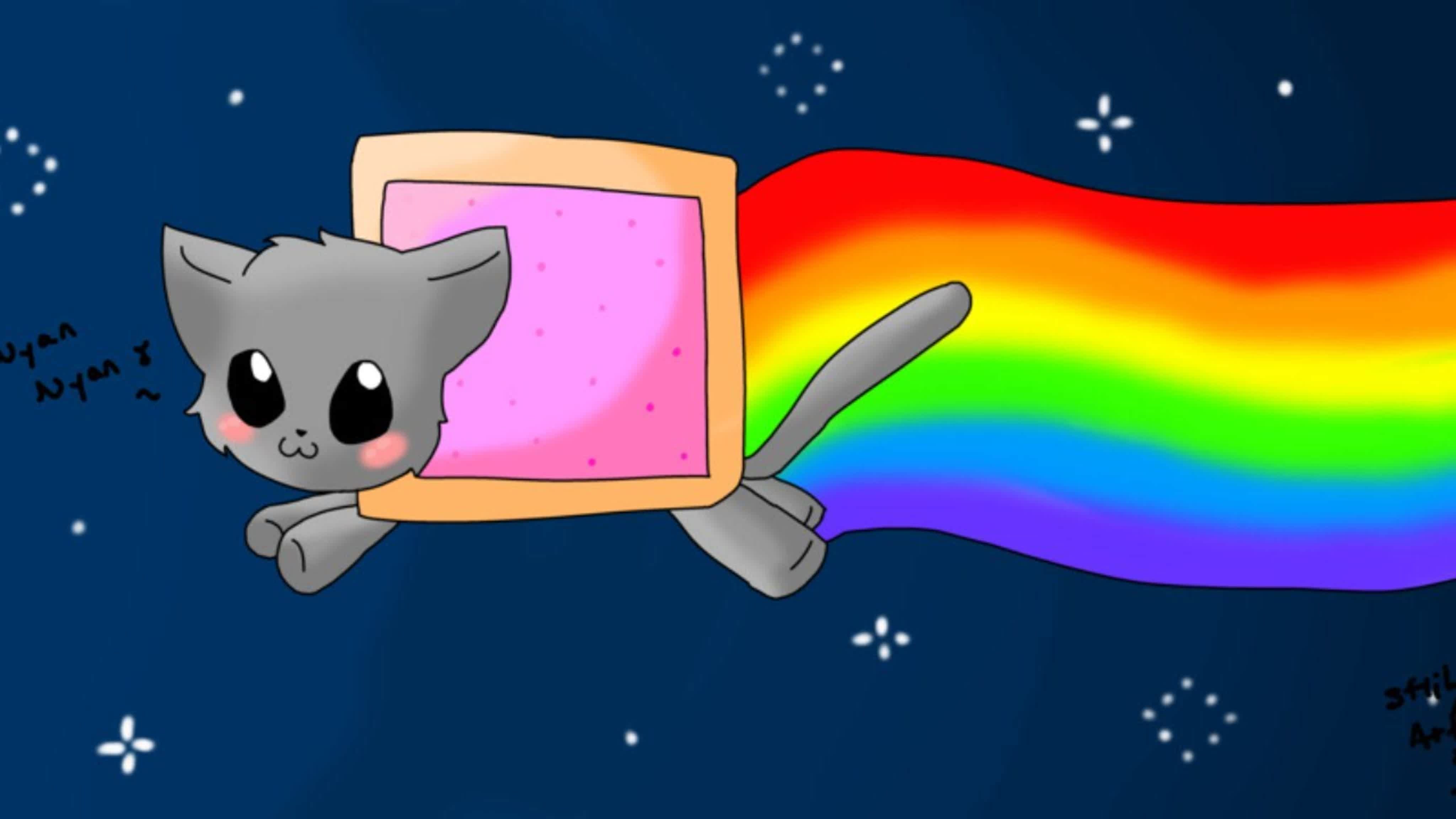 Как нарисовать cat nyan