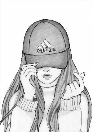 Как нарисовать девушку в кепке