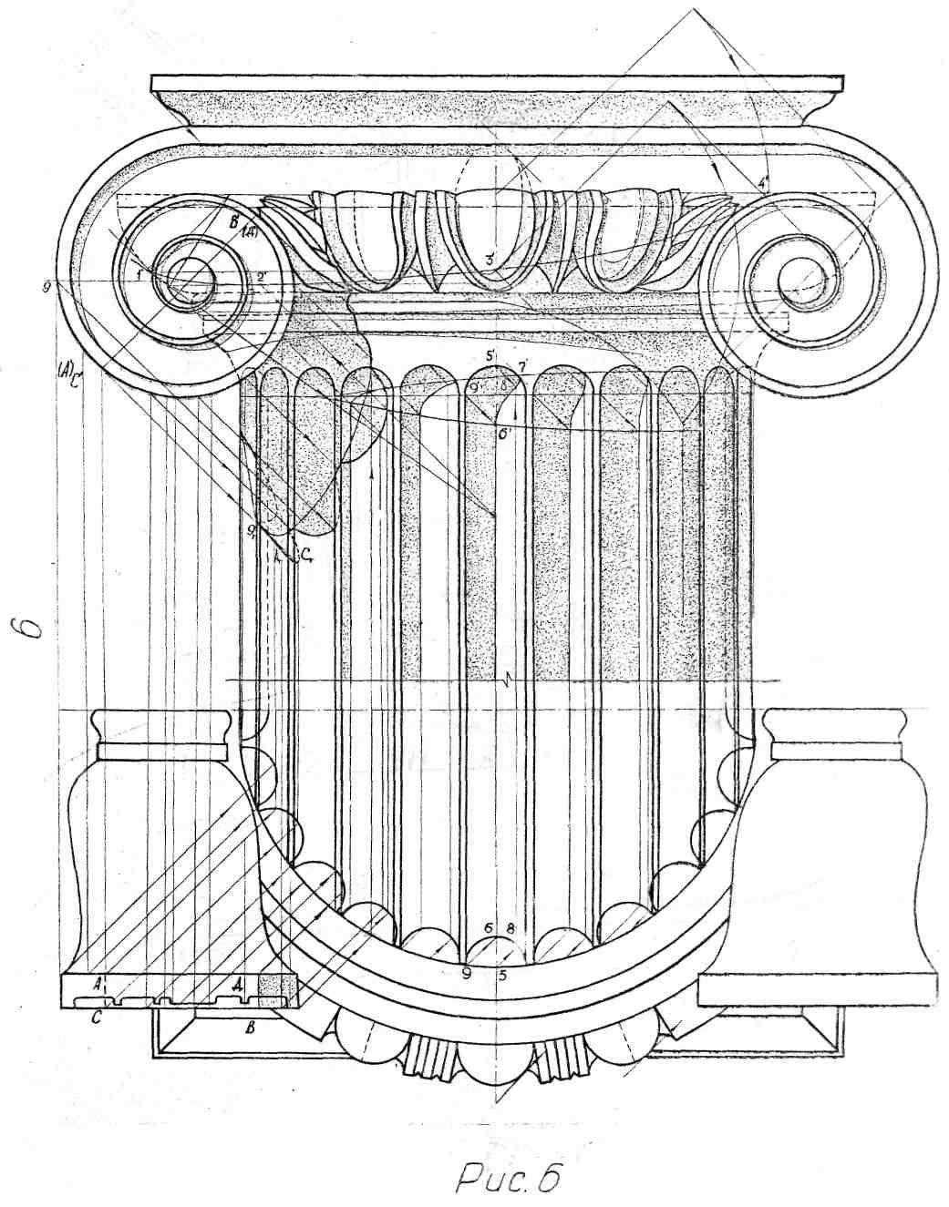 Рисунок ионической капители