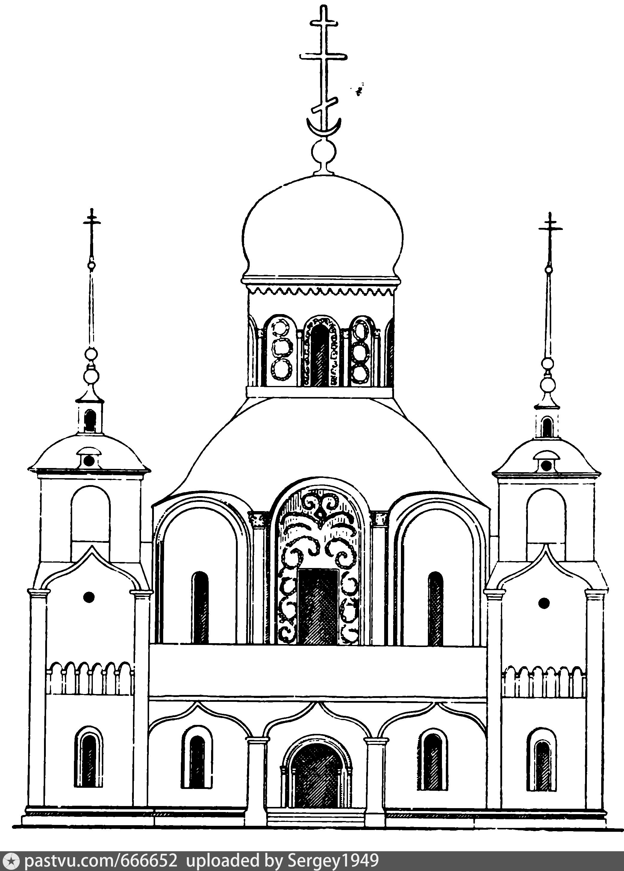 Успенский собор рисунок карандашом