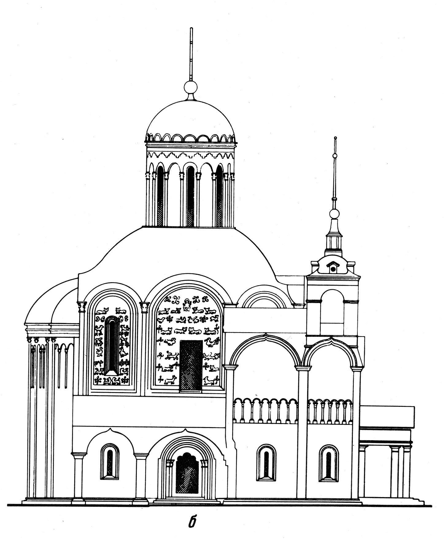 Успенский собор рисунок карандашом