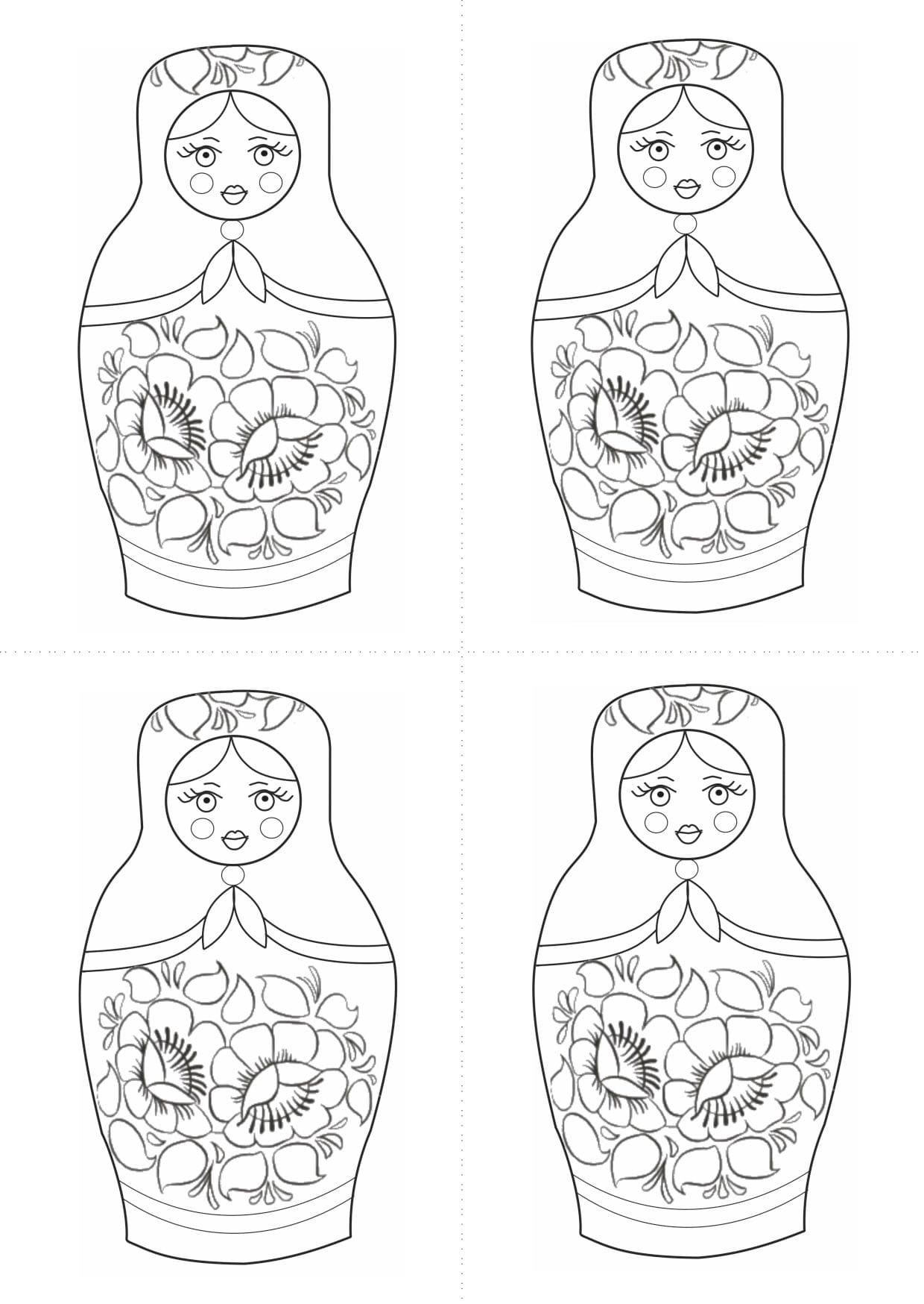 Как нарисовать русскую матрешку