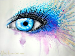 Голубые глаза нарисованные