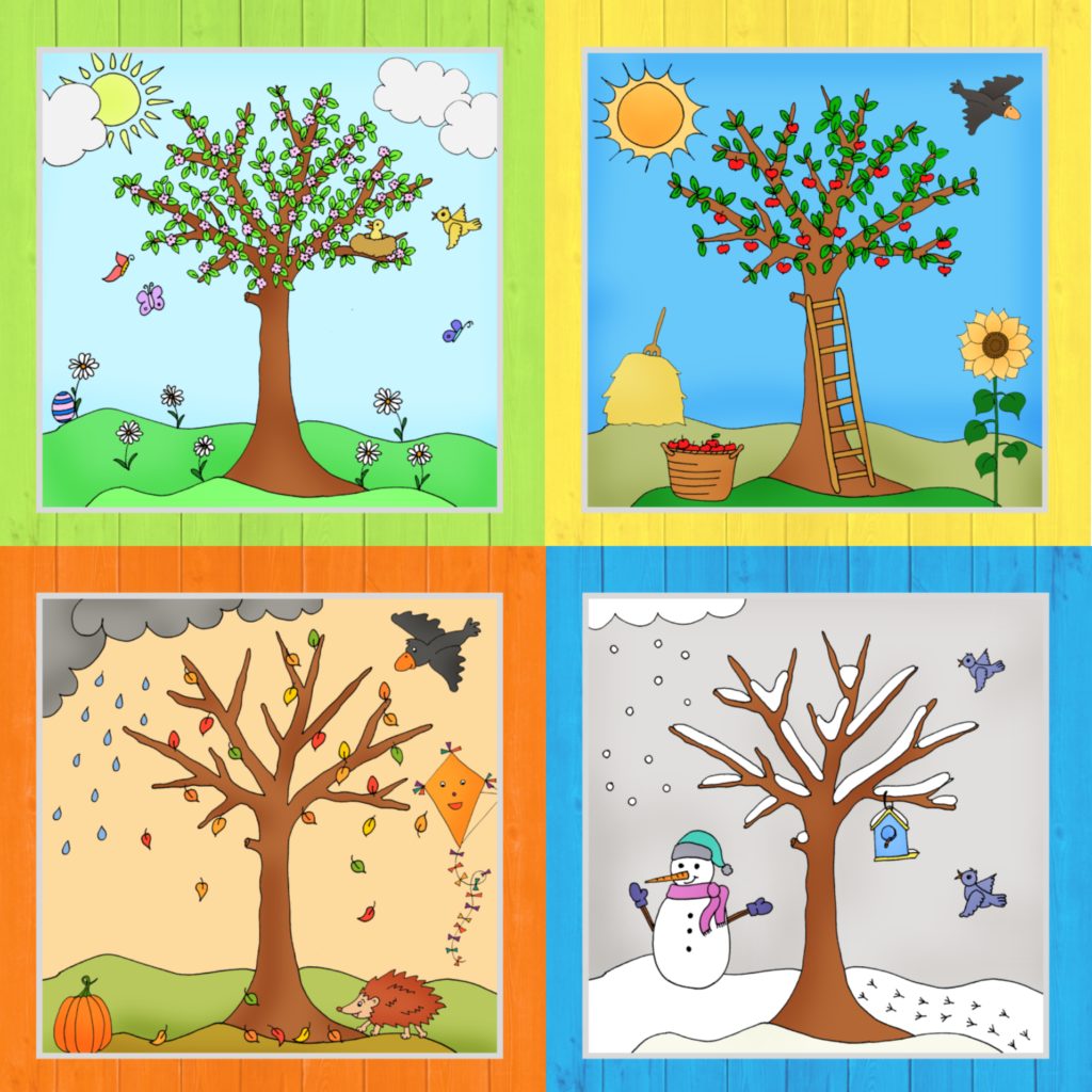 Сезонные изменения весной старшая группа. Времена года иллюстрации. Времена года для детей. Рисунок на тему времена года.