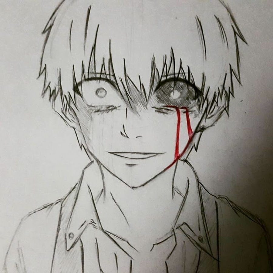 Как нарисовать kaneki ken