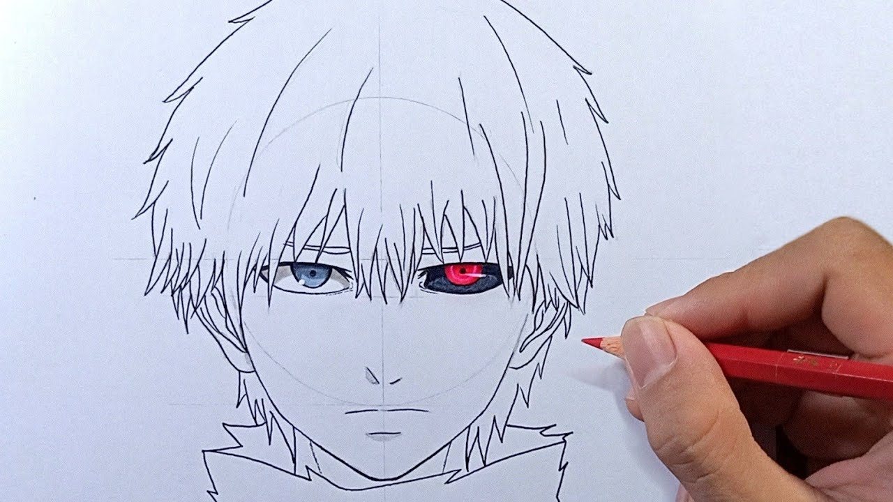 Как нарисовать kaneki ken