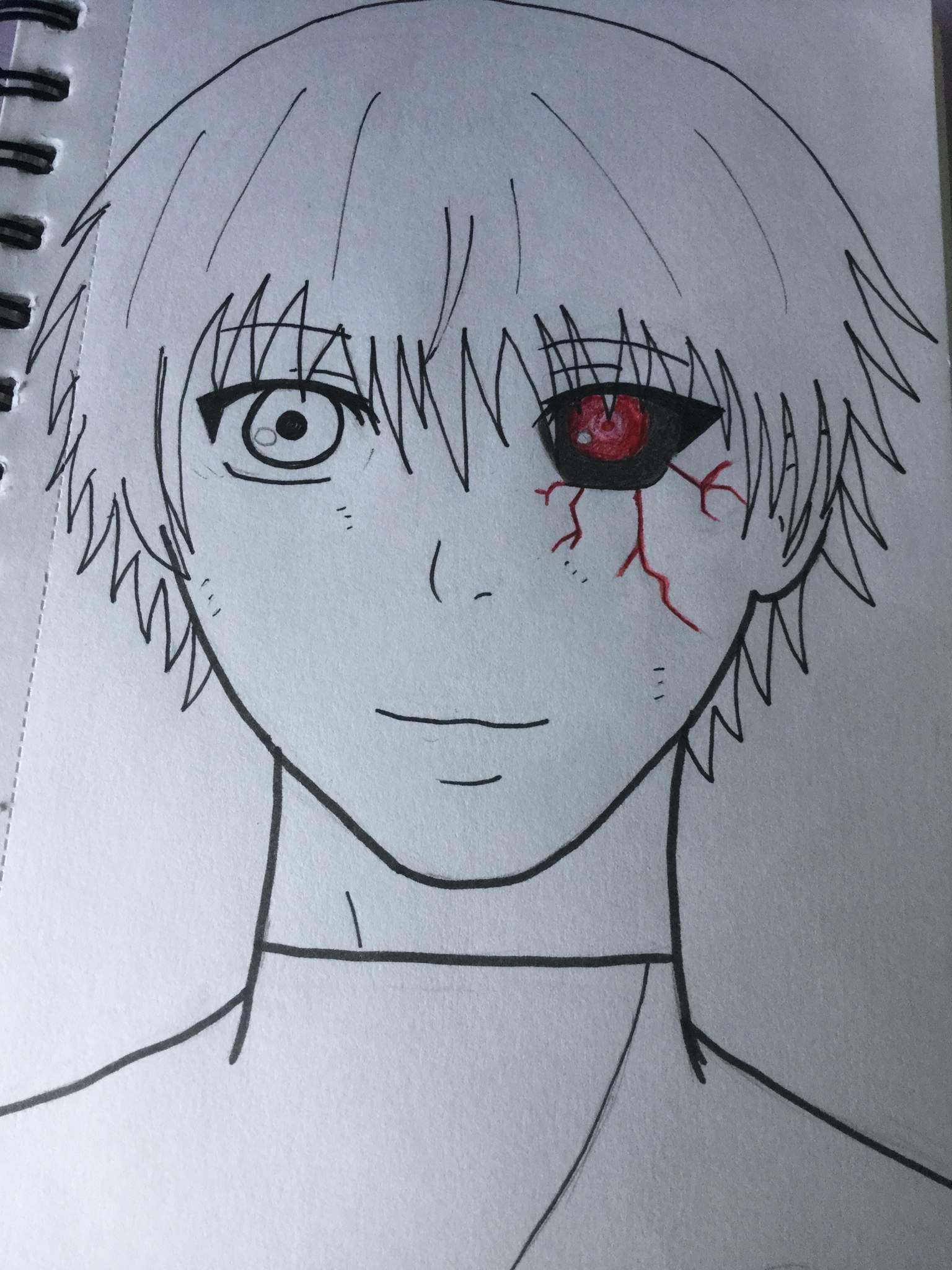 Как нарисовать kaneki ken