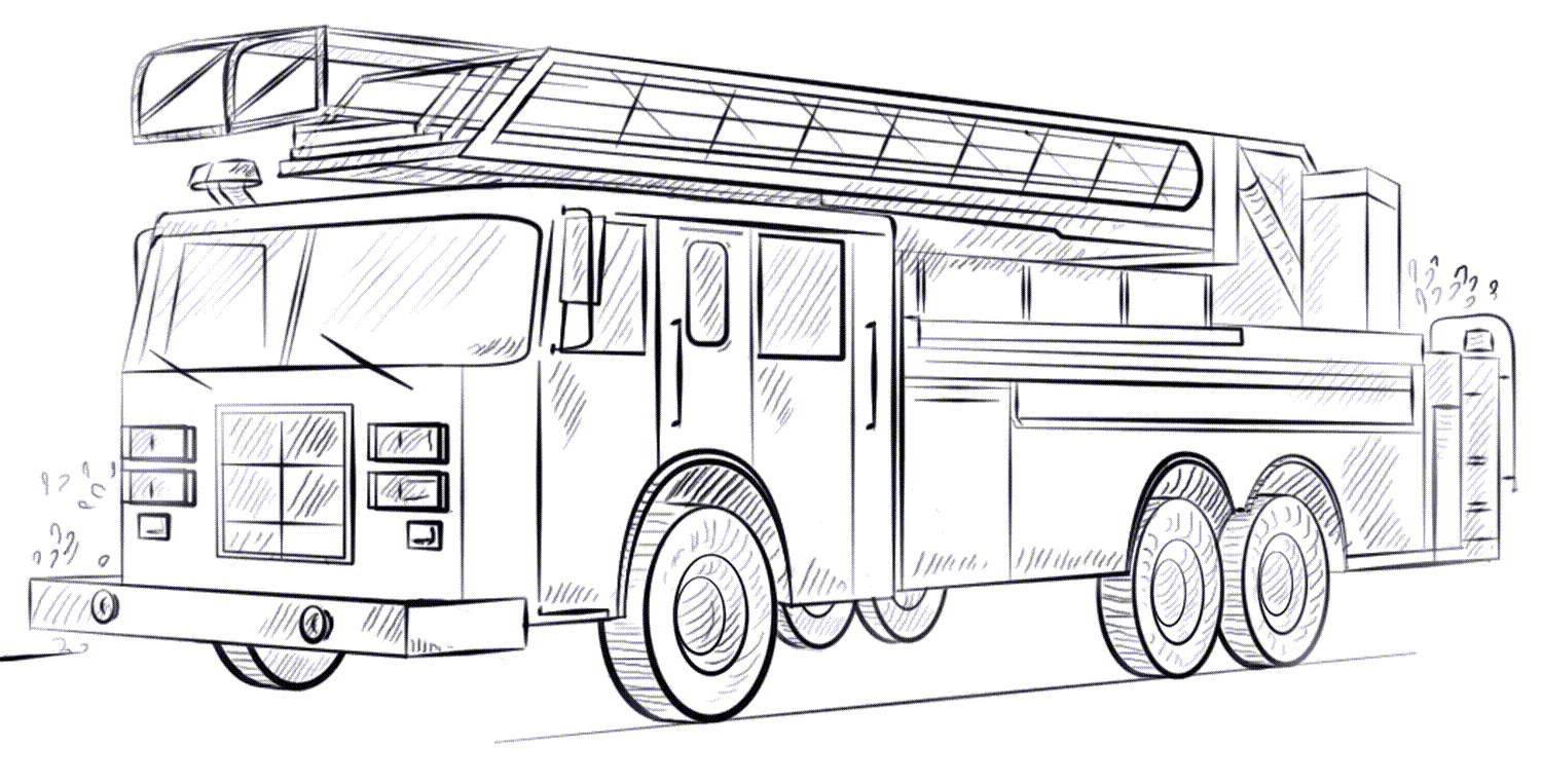 Рисунок пожарной машины 5 класс