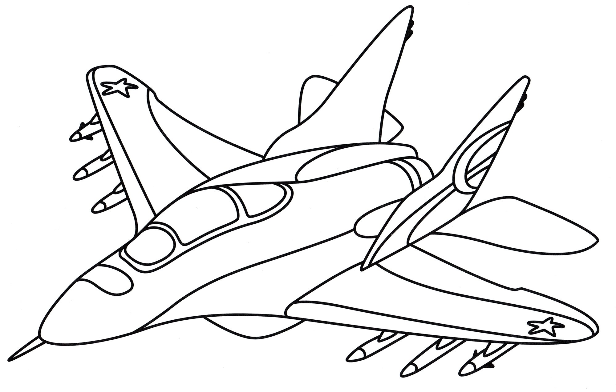 Картинка раскраска самолет военный для детей