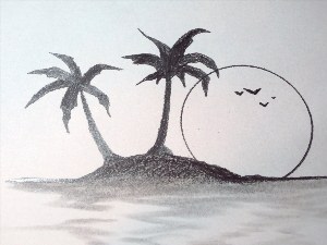 Остров рисунок легкий