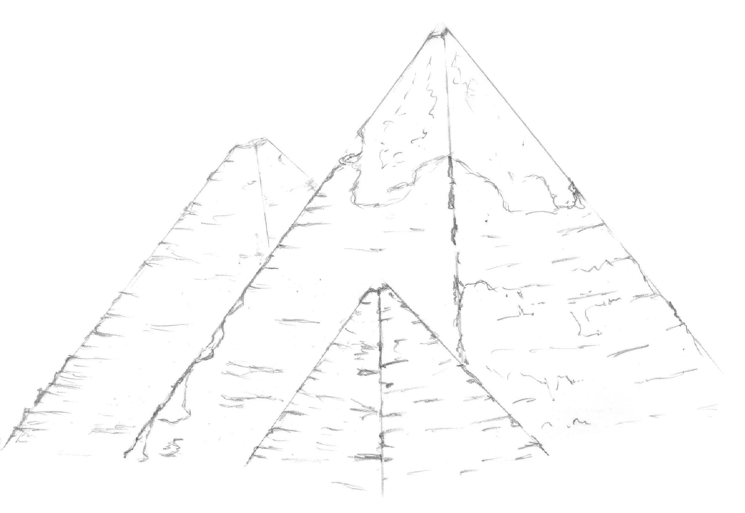 Пирамида рисунок карандашом. Нарисовать пирамиду Хеопса. Пирамида Хеопса карандашом. Пирамида Хеопса Египет рисовать. Египет пирамида Хеопса набросок.
