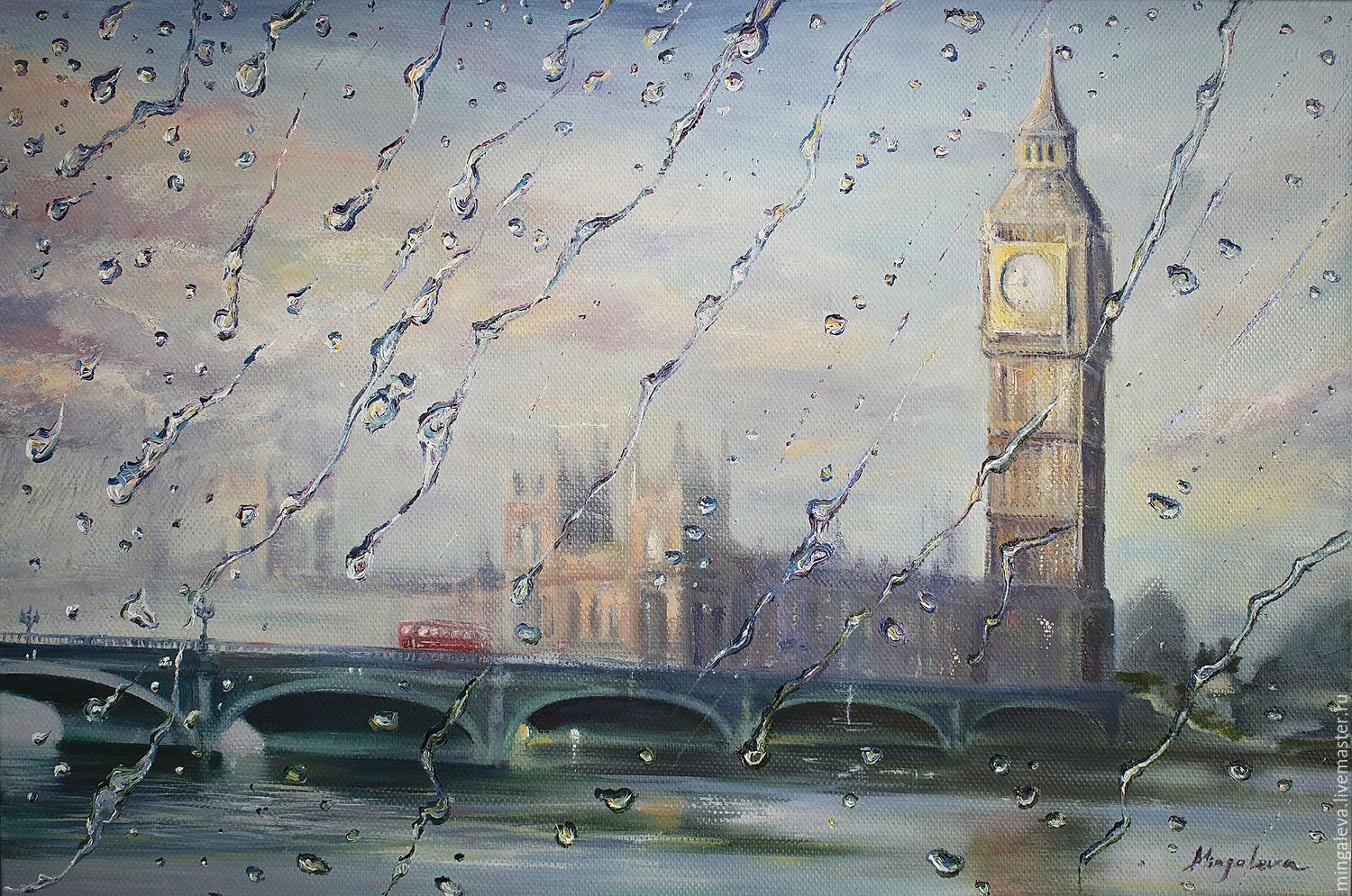 It usually rain. Дождливый Лондон. Лондон картины художников. Дождливый Лондон картина. Лондон дождь картина.