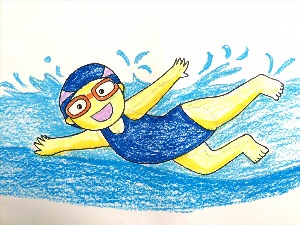 Детские рисунки на тему плавание