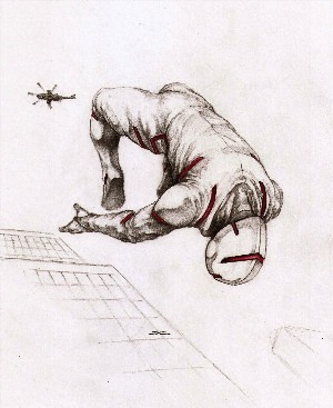 Падающий человек зарисовка