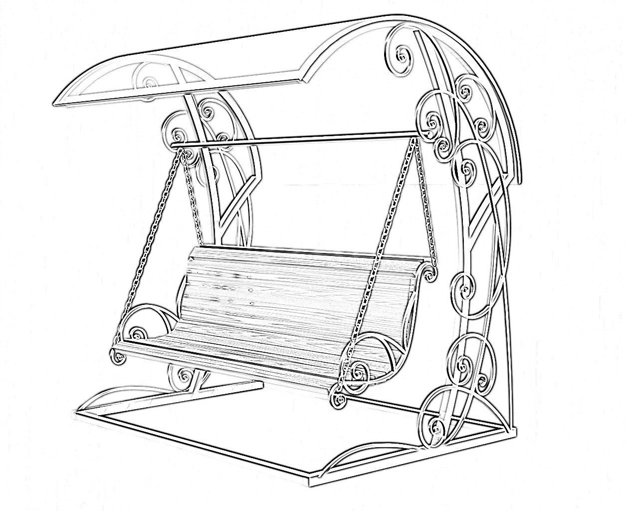 Рисунок садовой качели