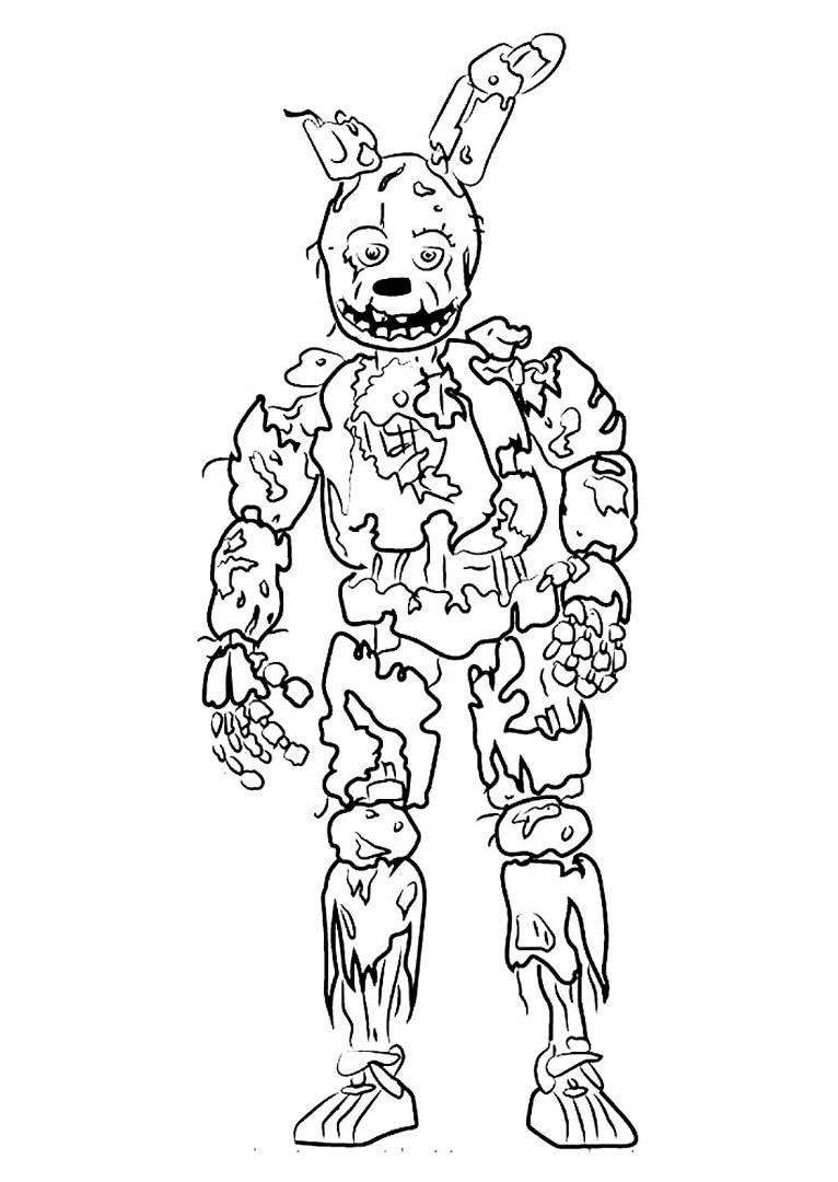 Springtrap рисунок карандашом