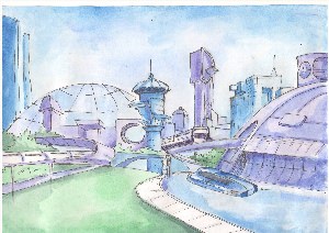 Рисунок на тему город будущего