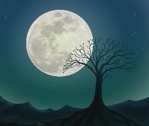 Лунная ночь рисунок