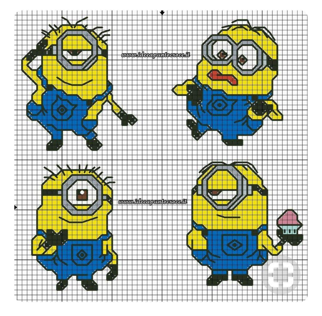 Рисунки по клеточкам миньоны по клеточкам