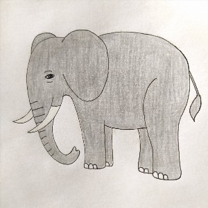 Детский рисунок слона карандашом