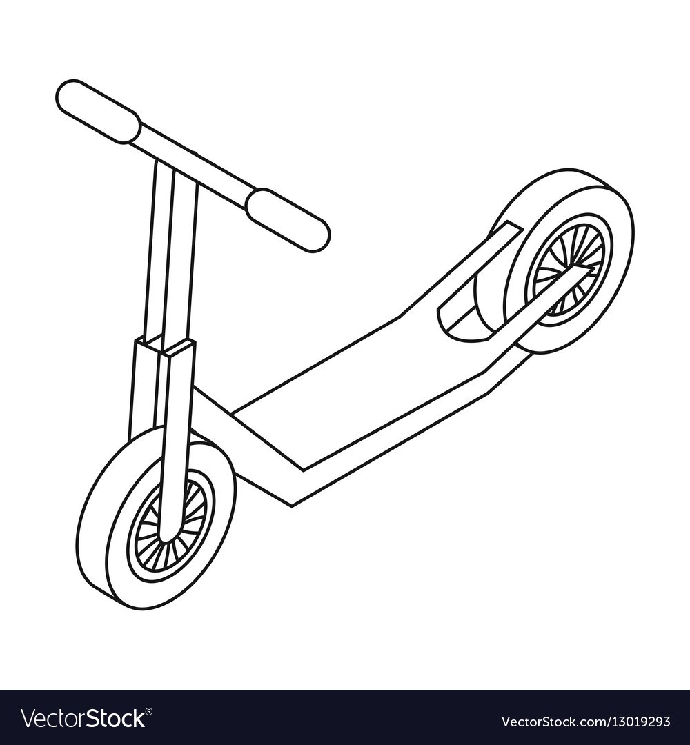 Самокат картинка черно белая для детей