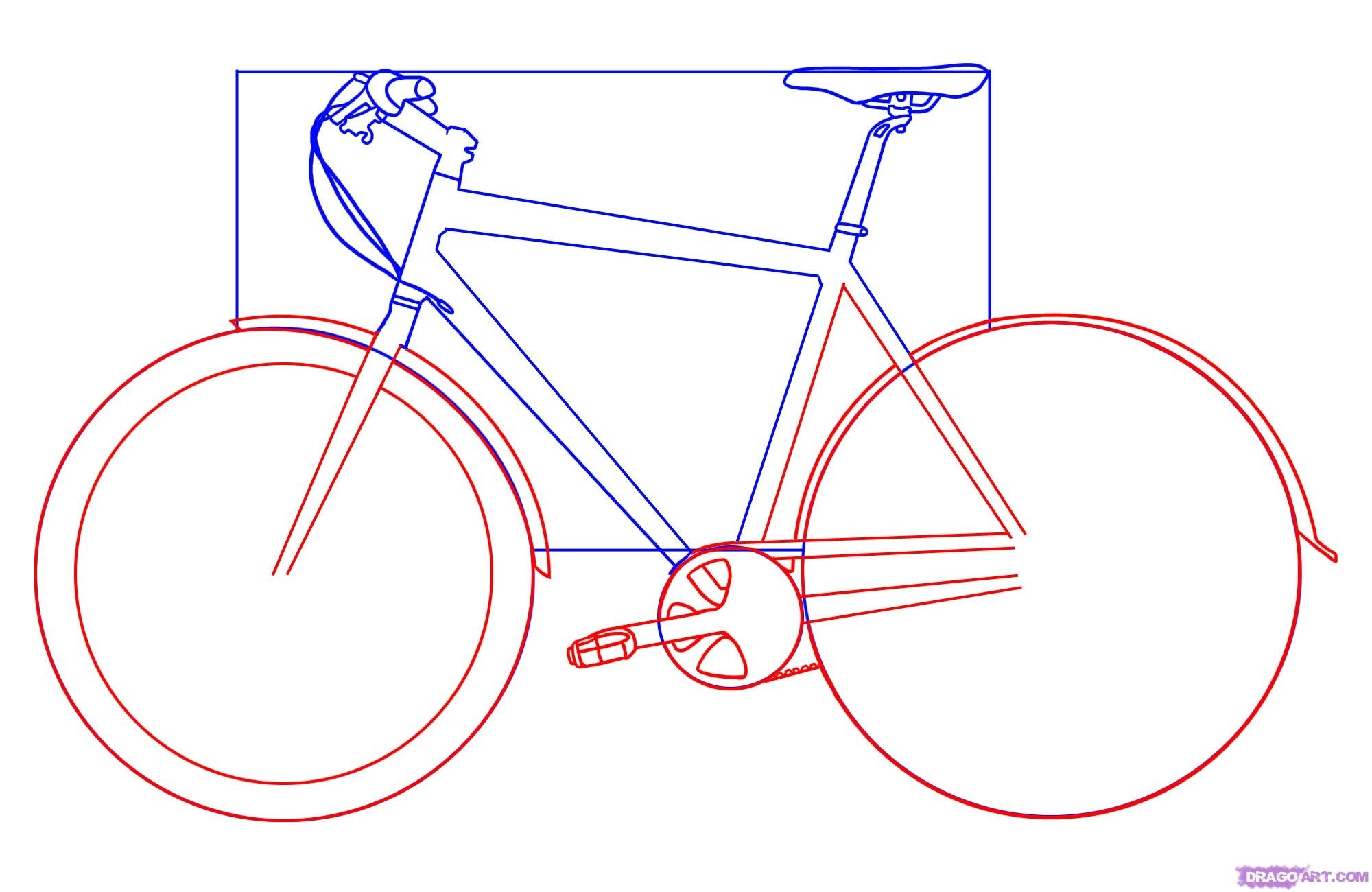 Как схематично нарисовать велосипед