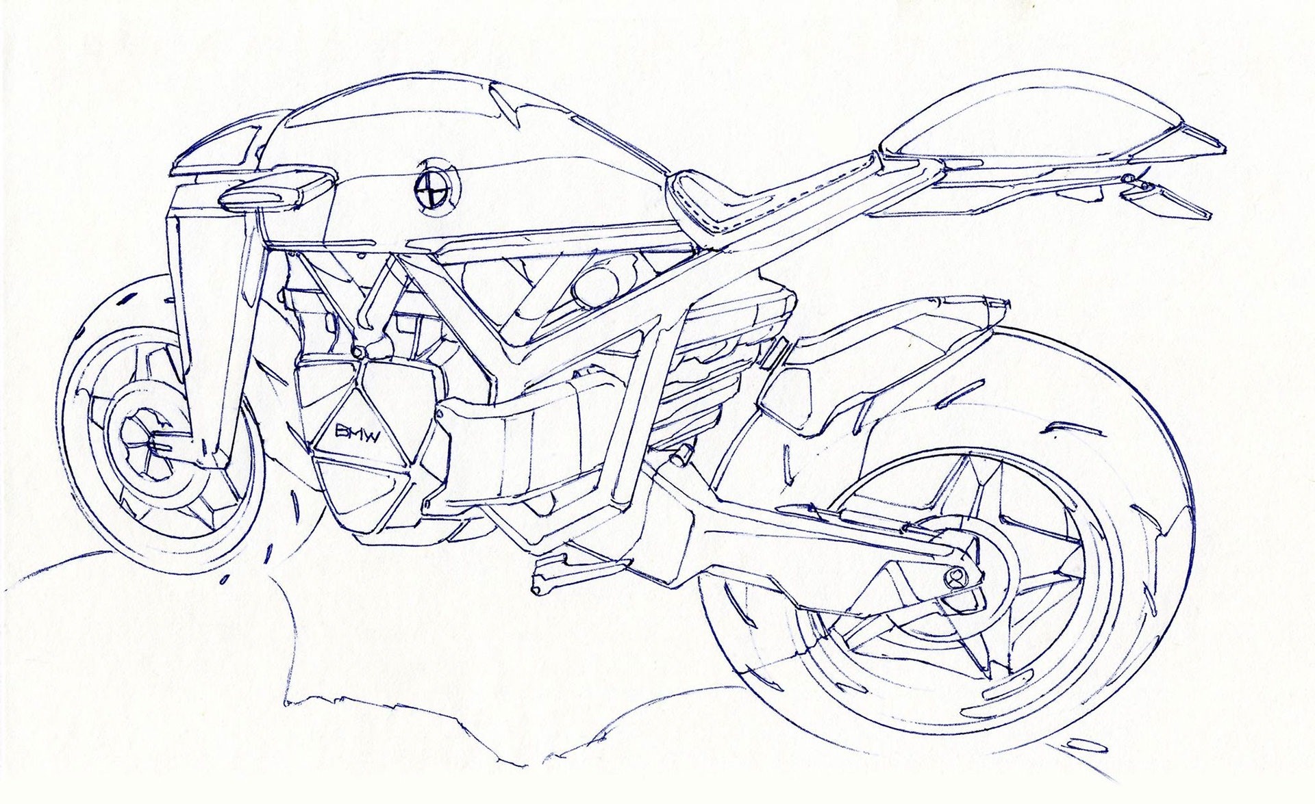 Как нарисовать мотоцикл. Sketch BMW k110. Мотоцикл рисунок карандашом простой. Переднее часть мотоцикла. Нарисованный мотоцикл линией.