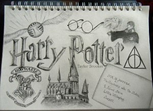 Рисунок на тему Гарри Поттер легкий