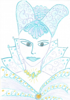 Снежная Королева рисунок поэтапно
