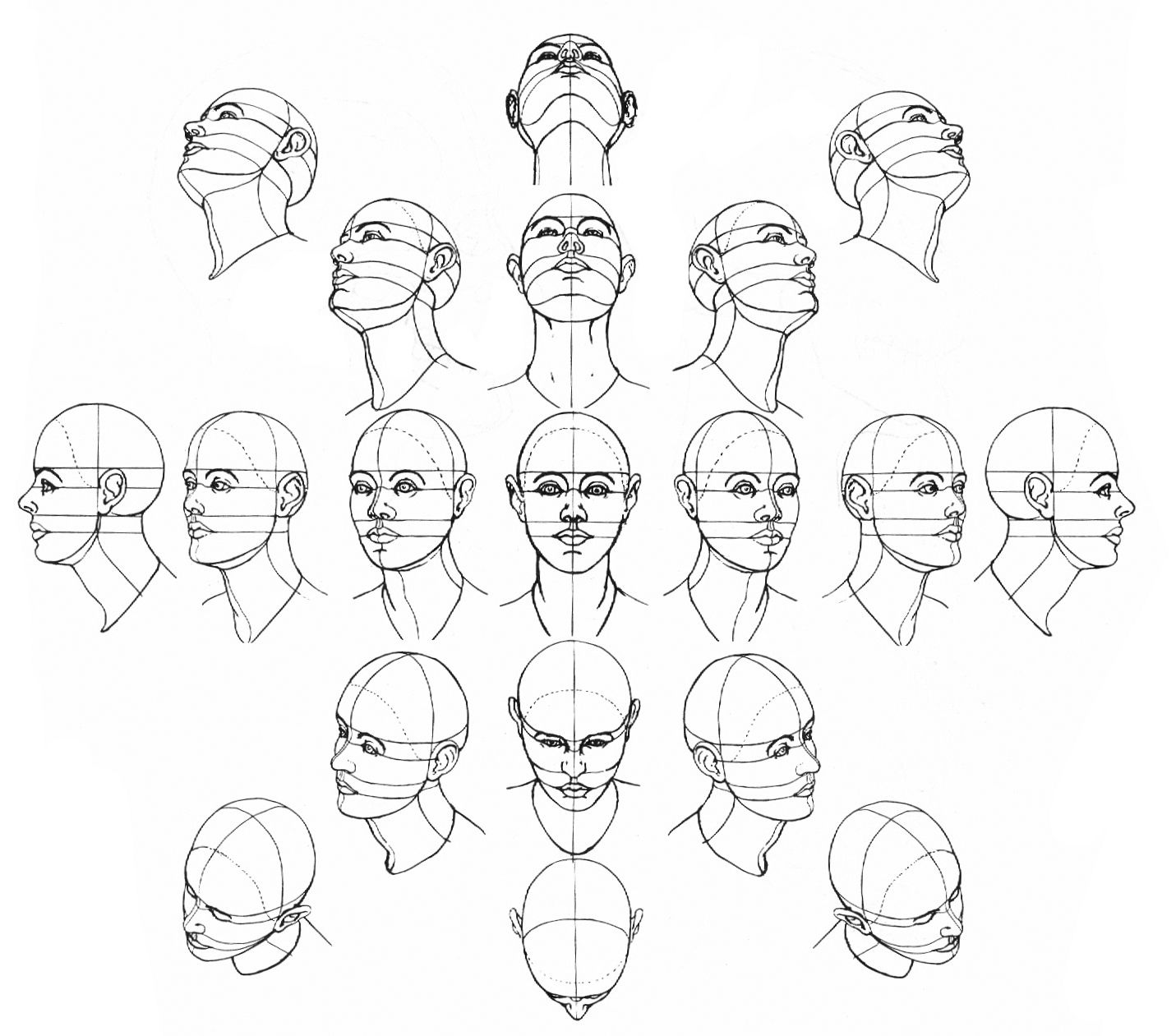 Рисование лица в разных ракурсах Голова снизу референс Голова снизу референ...