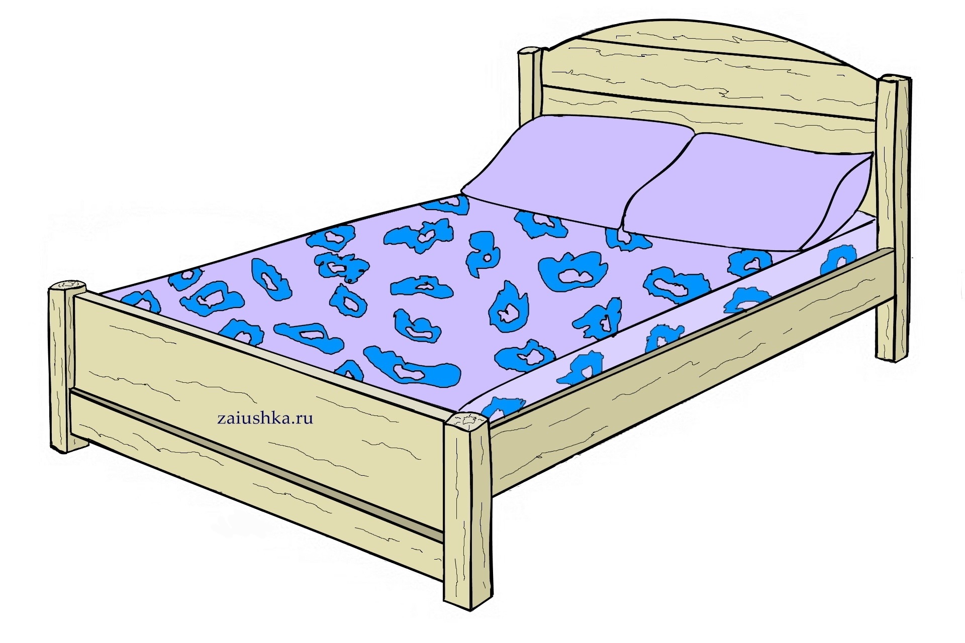 кровать детская с рисунком для детского сада